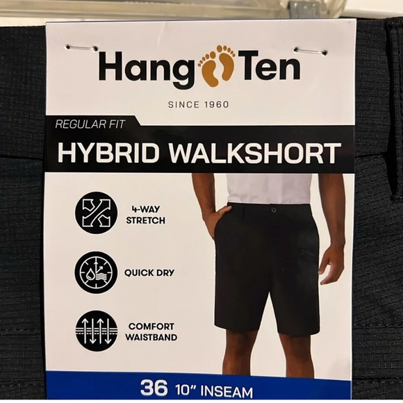 Hang Ten Men’s Hybrid WalkShorts Tan Black Blue Size 36 - Picture 11 of 12
